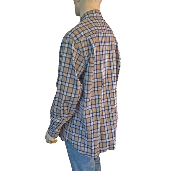 Joseph Abboud Plaid Shirt Spread Collar Full Button Front French Placket NWOT - Picture 6 of 16